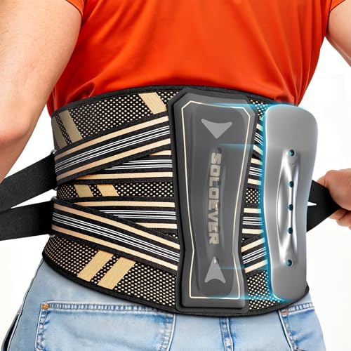 Ultra Breathable Back Brace for Lower Back Pain Relief,[Medical Grade & Copper Infused] Lumbar Support Belt with Bionic Su...