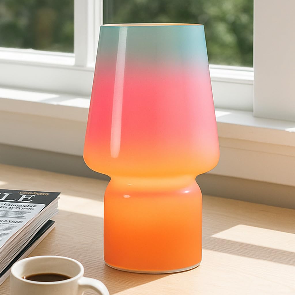 Sureyond Mushroom Lamp MotherS Day Gifts Small Table Lamp Cute Nightstand Kitchen Mini Lamp Glass Table Lamp Suitable For Bedrooms  Kitchens  Living Rooms  Bedside  Girl Gifts(Blue Gradient)