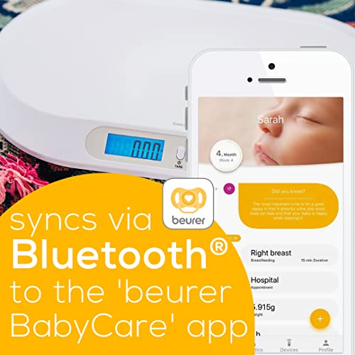 Beurer BY90 Baby Scale, Pet Scale, Digital, with Measuring Tape, tracking weight with App | For: Infant, Newborn, Toddler...