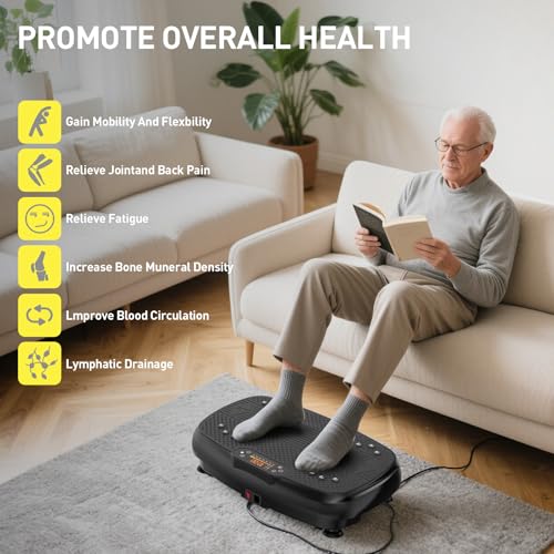 Vibrating Board Exercise Machine, Vibrating Platform for Lymphatic Drainage, 120 Speeds, Upgraded Vibrating Board for Weig...