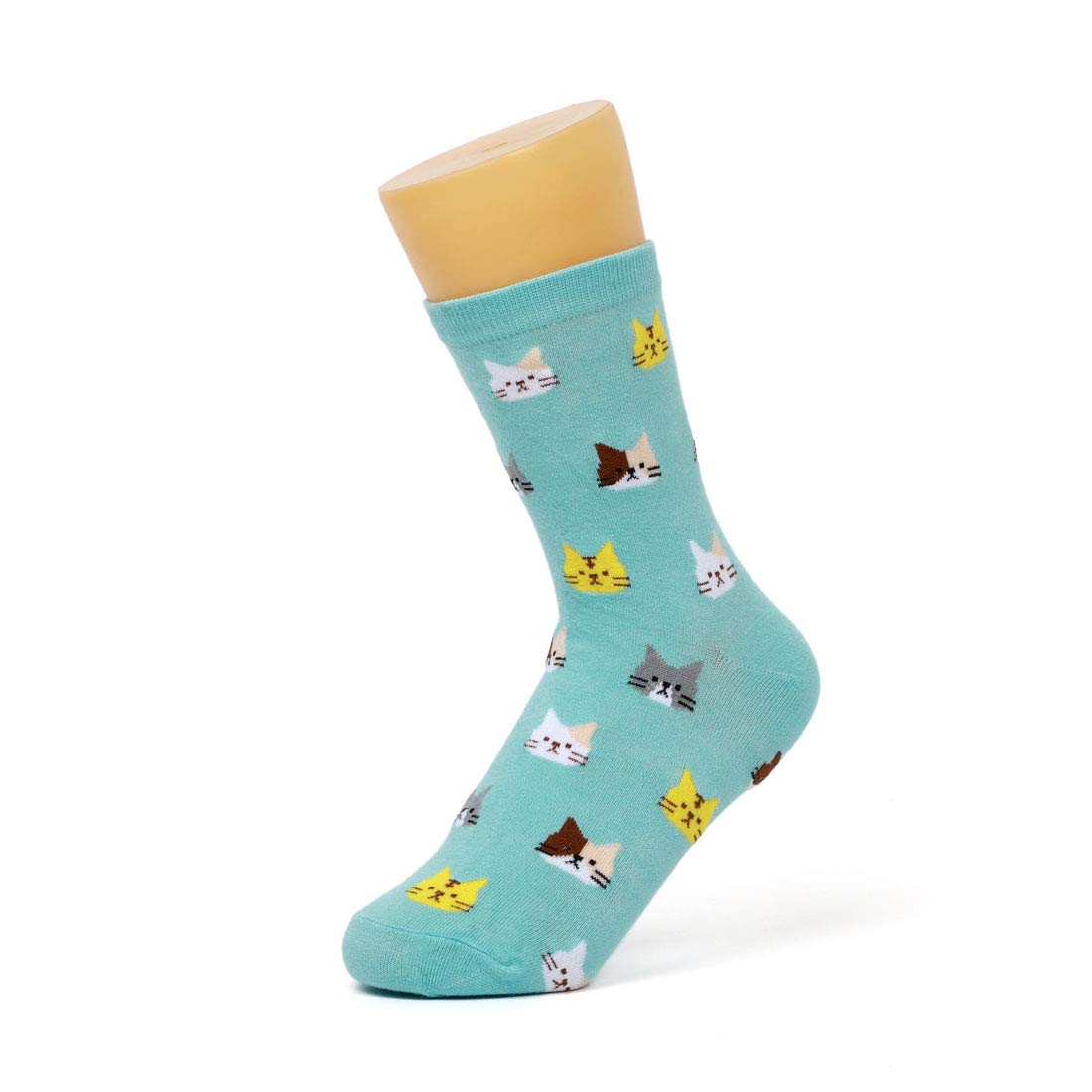 DOBIKULU Womens Cotton Casual Socks Cute Animal Cat Socks Crew Novelty Lovely Print Pattern, Female Presents for Cat Lovers, Gifts Ideas for Mom Lady