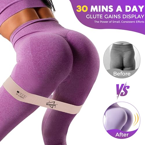 WSAKOUE Fabric Resistance Bands for Working Out – 5 Booty Bands for Women & Men, Exercise Workout Bands for Legs, HIPS & G...