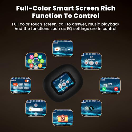 Piluyaa Open Ear Earbuds Ultra Comfort Wireless Bluetooth 5.4 Headphones Over The Ear Earbuds with Intelligent Touch Scree...