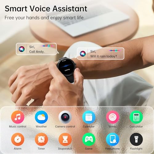 Smart Watch for Women Men, 1.27" AMOLED Screen Smartwatch with Answer/Make Call for iPhone/Android/Samsung, Fitness Tracke...