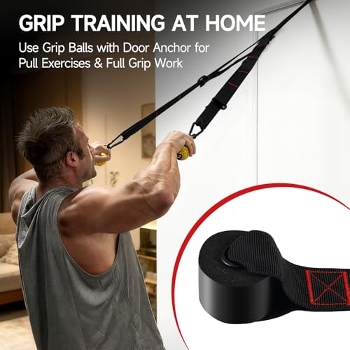 FitBeast Pull Up Ball Grips & Finger Straps Set – Grip Balls for Dead Hangs, Pull Ups, Climbing & Home Gym Training
