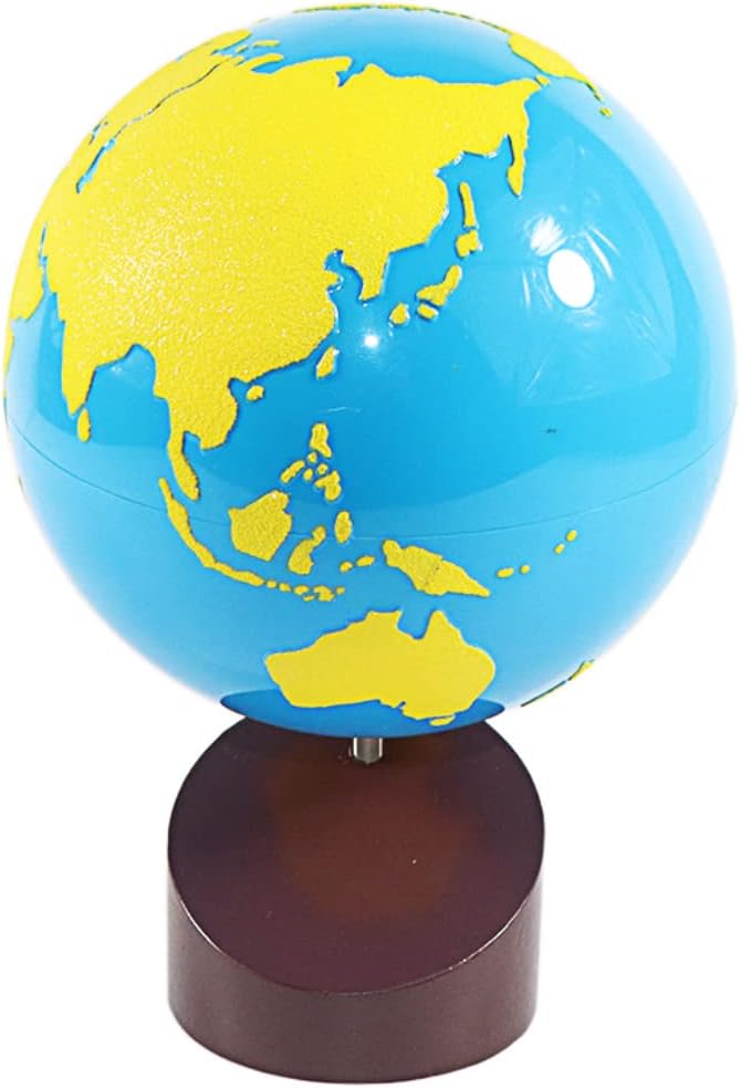 Montessori Geography Materials Globe of World Parts/Continents Preschool Early Educational Equipment Kids Culture Learning Toys Know World Globe (Yellow)