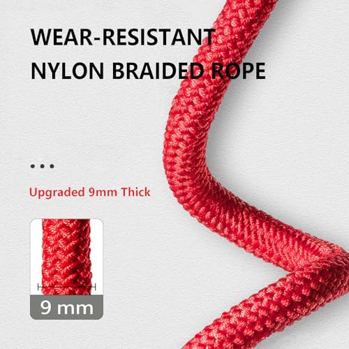 TIMEASY Weighted Jump Rope Nylon Adjustable - Tangle-Free Jump Rope for Women, Men, Kids, and Adults with Foam Handle, Rap...