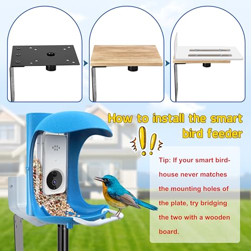 Ottsuls Bird Feeder Pole, 109 Inch Heavy Duty Bird House Pole Kit for Outdoors, with 5-Prong Base Feeding Station for Wild...