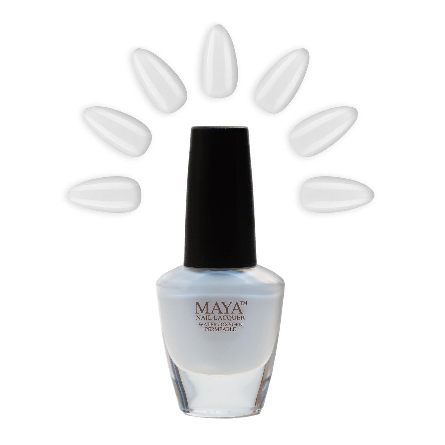 MAYA White Gel Halal Nail Polish - Non Toxic Nail Polish, Vegan and Cruelty Free, Nail Art DIY Manicure at Home, 0.4 fl oz Soak
