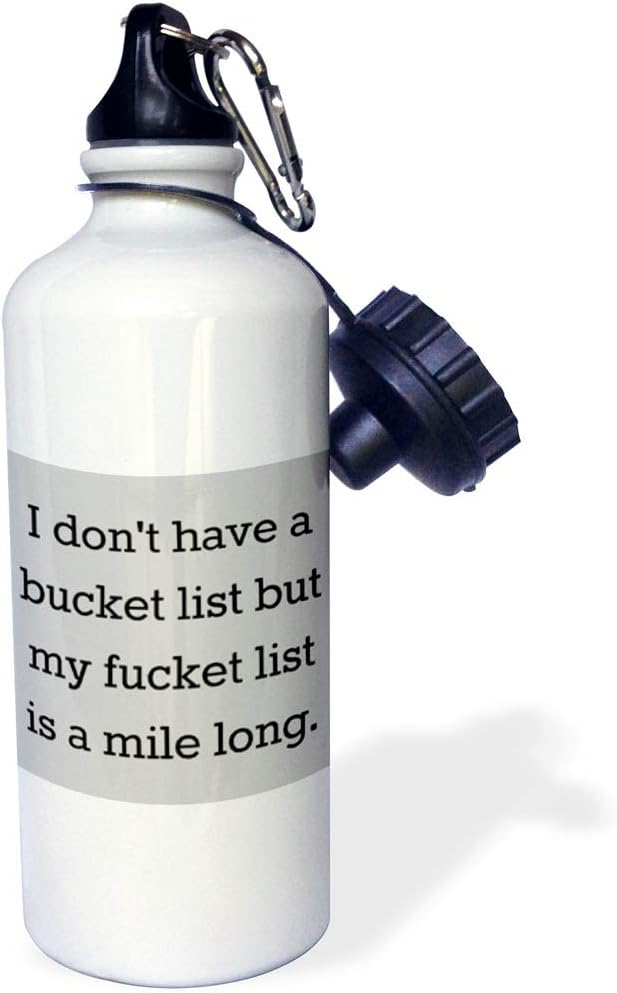 3dRose, Bucket List Is A Mile Long Sports Water Bottle, 21Oz, Multicolored