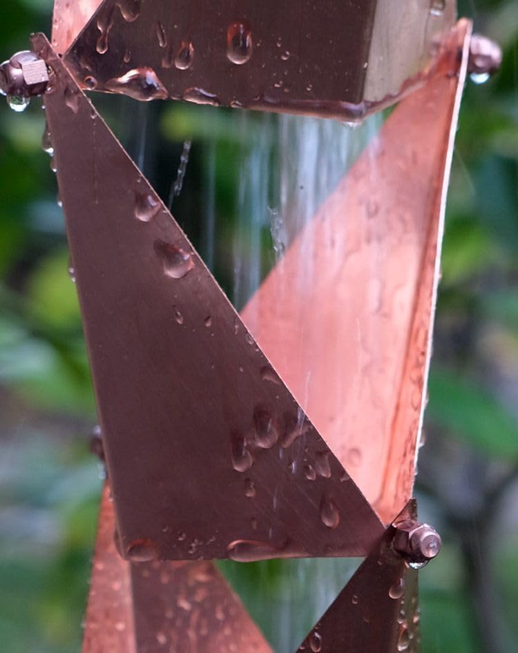 Nutshell Stores Origami Rain Chain - Copper - 13 Feet