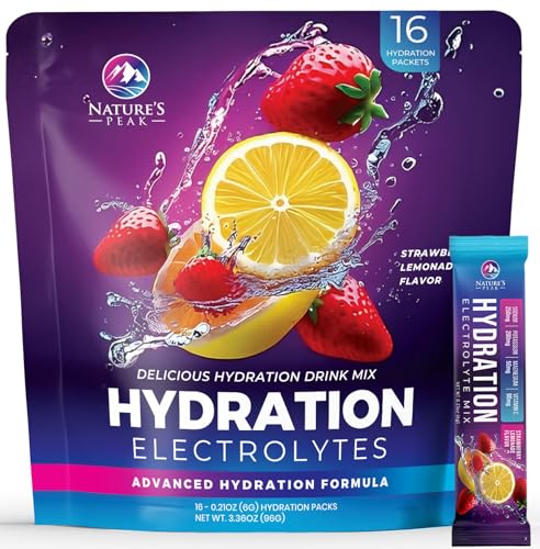 Electrolyte Hydration Packets - Best Electrolytes Drink Mix - Sugar Free Formula with Sodium, Potassium, Magnesium, Zinc &...