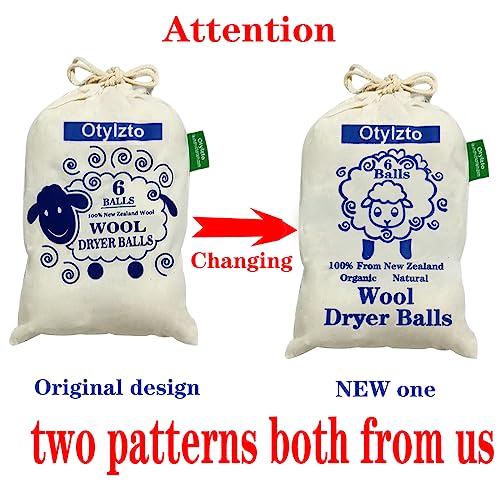 Otylzto Wool Dryer Balls 6-Pack, Drying Balls for Laundry,Reusable As Natural Fabric Softener, Reduce Clothing Wrinkles, D...