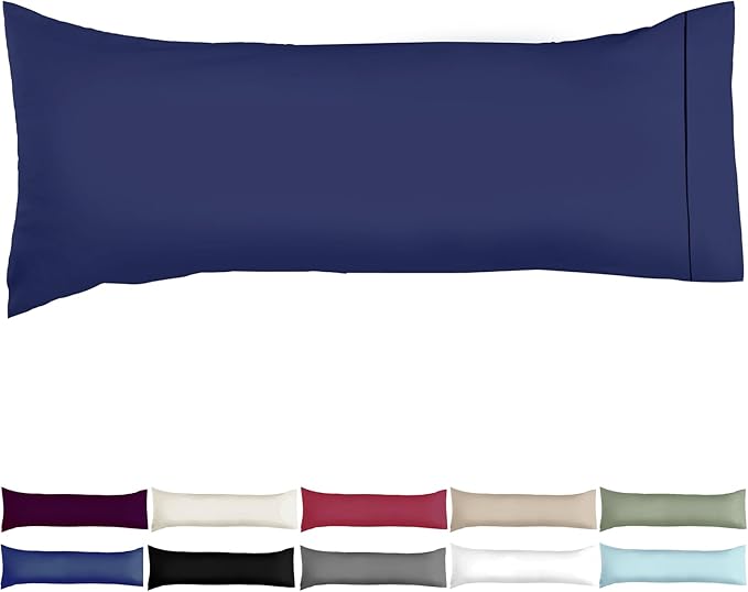 Soft Body Pillow Covers Pillowcases 60 x 21 Inch, WINKAURA Extra Large Pillow Cover for Bed Fits 54x20 Pillow, Envelope Closure, Stylish Wrinkle and Stain Resistant,Navy