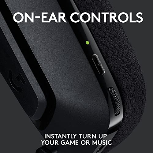 Logitech G535 Lightspeed Wireless Gaming Headset - Lightweight on-Ear Headphones, flip to Mute mic, Stereo, USB Rechargeab...