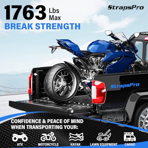 Retractable Ratchet Straps, 1763lb Break Strength Heavy Duty Auto Self Retracting Ratchet Strap with Soft Loops, 1 Inch x ...