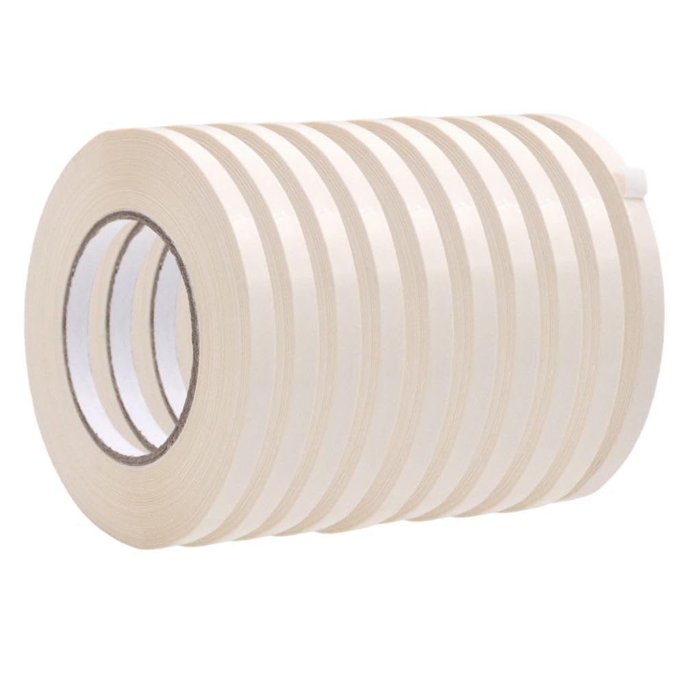 WOD White 10 Pack, Poly Bag Sealer Tape - 3/8 inch x 180 yds. for Color Coding Age of Perishables, Food Storage, Pack,Aging and Sealing Meat, Candy, or Gifts BSTC22PVC