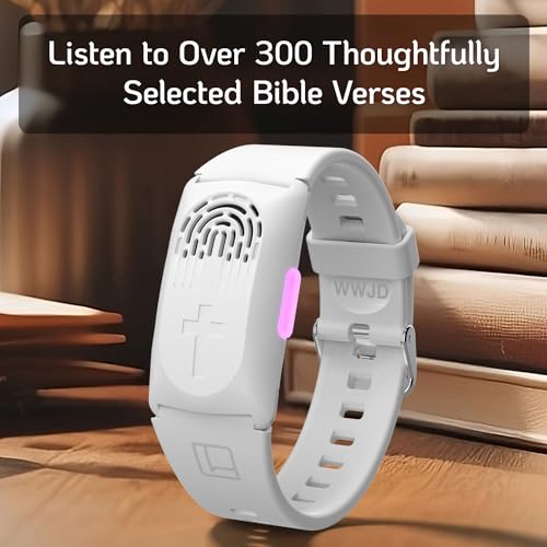 LIAISE Wearable Audio Wrist Band, WWJD Bracelet and Audio Bible, 300+ Verses from NIV, Jesus Bracelet Speaker, Christian W...