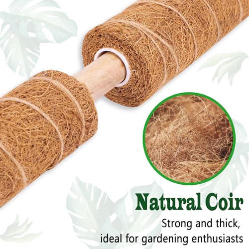 4 Pack 22 Inch Moss Poles, Stackable Moss Pole for Plants Monstera, 70 Inch Tall Moss Poles for Climbing Plants Indoor, Co...
