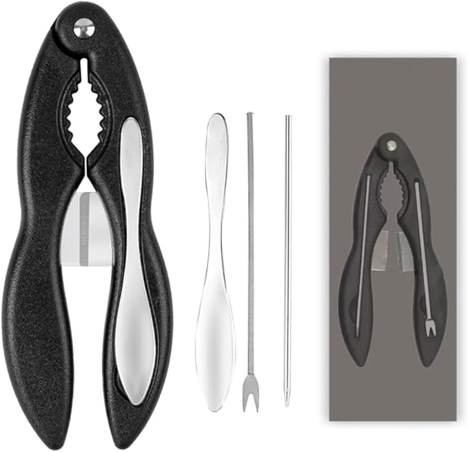 Crab Crackers and Tools Multifunctional Crab Leg Crackers Efficient Lobster Crackers Sturdy Seafood Crackers and Tools Portable Lobster Crackers and Picks Set Crab Claw Crackers Black