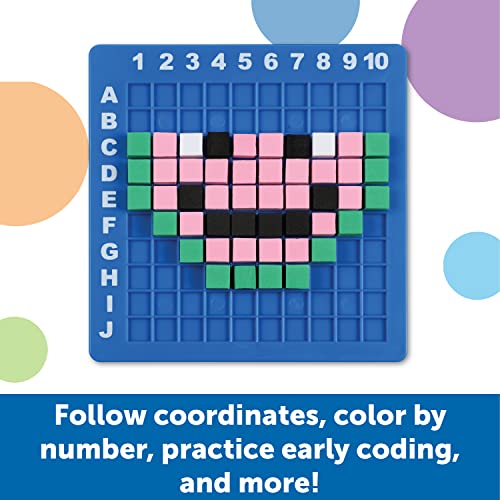 Learning Resources STEM Explorers Pixel Art Challenge - Math Puzzles, Pattern Blocks, Sensory Bin, Arts and Crafts, Math M...