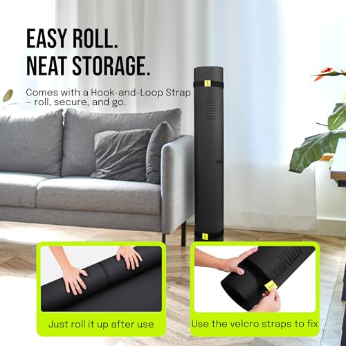 Gogokiwi Large Yoga Mat (6'x4') – 1/4" & 1/2" Thick Exercise Mats for Home Workout, Extra Wide Workout Mats for Home Gym, ...