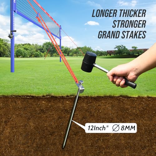 Patiassy Heavy Duty Professional Volleyball Net Set for Backyard & Beach, 32-Ply Reinforced Net with Steel Anti-Sag Winch,...