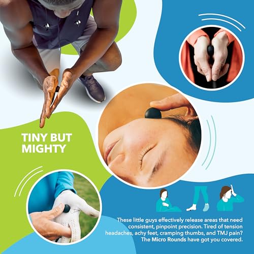 RAD Micro Rounds – Firm Yoga Deep Tissue Massage Ball Set – Myofascial Release Balls for Feet, Plantar Fasciitis, Jaw & Ha...