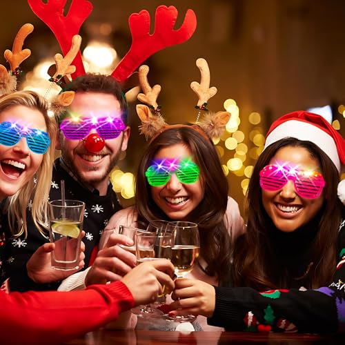 SHQDD 75PCS LED Glasses, Light Up Glasses, 5 Colors party glasses with 3 Light Modes, Glow in The Dark Party Supplies, Neo...