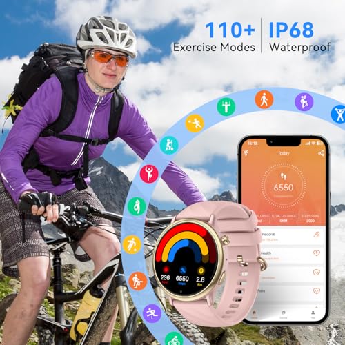 Smart Watch for Women Fitness Tracker: Waterproof Running Digital Mens Watches Make Answer Call Smartwatch for Android Pho...