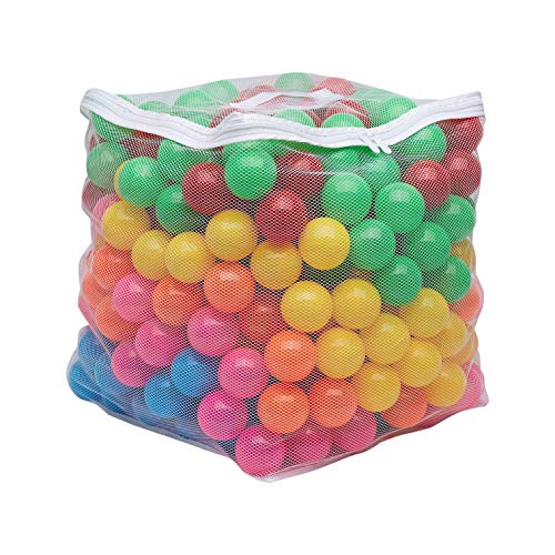 Amazon Basics BPA Free Crush-Proof Plastic Ball, Pit Balls with Storage Bag, Toddlers Kids 12+ Months, Pack of 400 Balls, ...