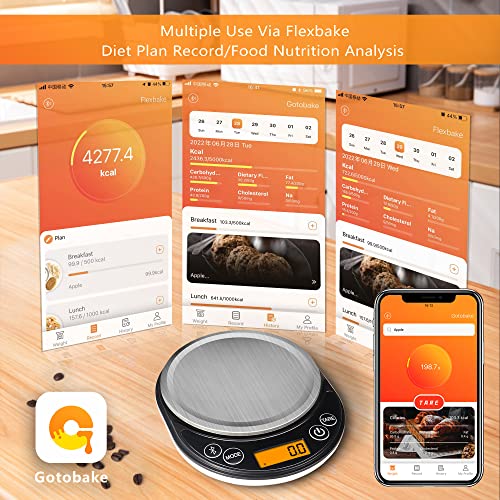 UNIWEIGH Smart Digital Food Scale Grams and Ounces, Kitchen Food Scale with Nutritional Calculator,Food Weight Scale for W...