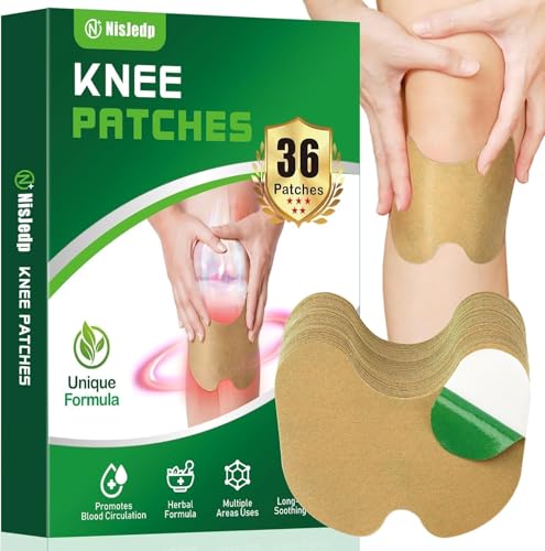 NisJedp Pain Relief Patches,36 Pcs Knee Pain Relief, Wormwood Relieving 12 Hour Long Lasting Relief of Joint Pains for Kne...