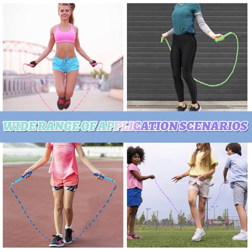 16 Pack Jump Ropes for Adults Kids, 9.2 Feet Adjustable Length Free Segmented Skipping Rope Bulk Soft Beaded Jumping Ropes...