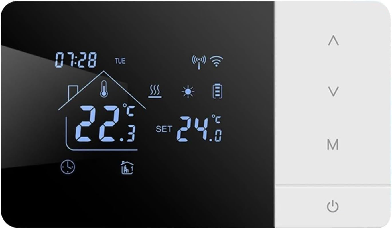 Smart Wifi Thermostat - Heat & Cool Temperature Controller with Touchscreen | APP & Voice Control Thermostatt for Home Automation | Digital Programmable Thermostat for House RV Hotel | Energy Saving C