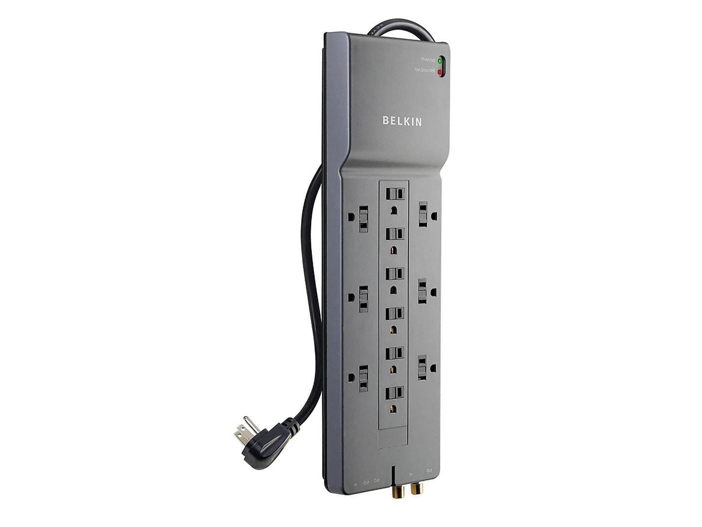 Belkin Surge Protector, 3940 Joules, 12 Outlets, 8, Gray