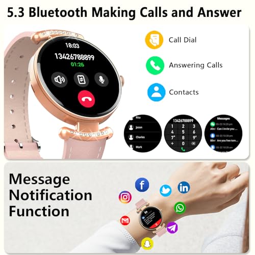uaue Smart Watches for Women Android iOS, 1.2'' Fitness Trackers with Bluetooth Call (Answer/Make), Smartwatch with Heart ...