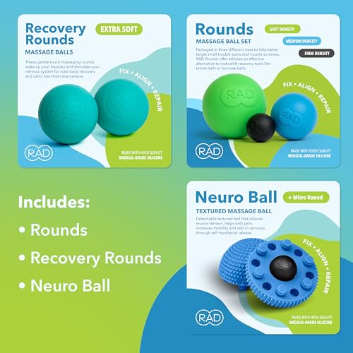 RAD Baller Bundle – Myofascial Release Balls for Full Body Mobility & Recovery, Trigger Point Relief – Includes Rounds (Se...