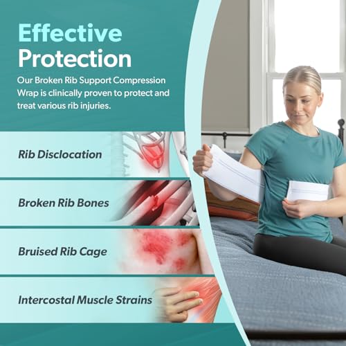 BraceAbility Broken Rib Brace for Men and Women - Rib Protector Compression Wrap, Chest Support Belt for Bruised, Fracture...