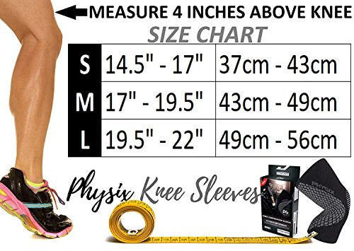 Physix Gear Knee Compression Sleeve for Men & Women - Best Compression Knee Brace for Walking, Running, Gym, Basketball, W...