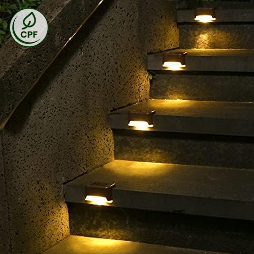 SOLPEX Solar Deck Lights Outdoor, Waterproof LED for Stairs, Fence, Yard, 24 Pack, Warm White, Model 10314