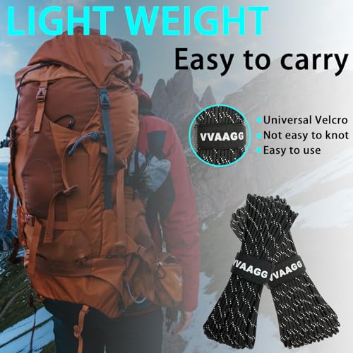 VVAAGG Reflective Paracord Rope 100FT, 7 Strand Nylon para Cord Lanyard Utility 550 Parachute Cord, 4mm Thin Tent Rope for...