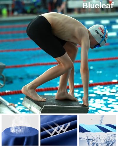 Blueleaf Boys' Swim Jammers Youth Competitive Swim Racing Team Swimsuits Athletic Quick Dry Swimming Shorts UPF 50+