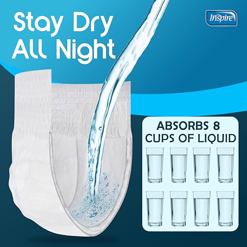 Inspire Adult Diapers Women or Men - MAX Absorbency | Our Most Absorbent and Dry, Incontinence Underwear for Women or Men...
