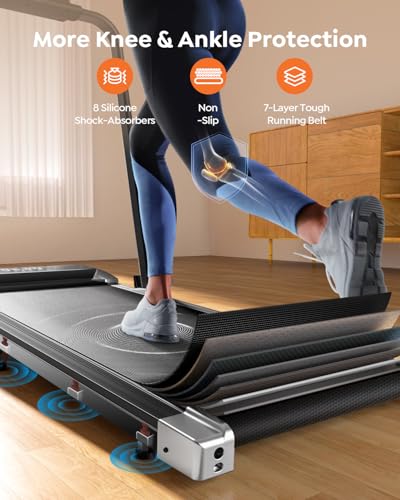 Acezoe Walking Pad Treadmill with Incline, 2 in 1 Foldable Treadmills for Home Small Office, 300lbs Portable Compact Under...