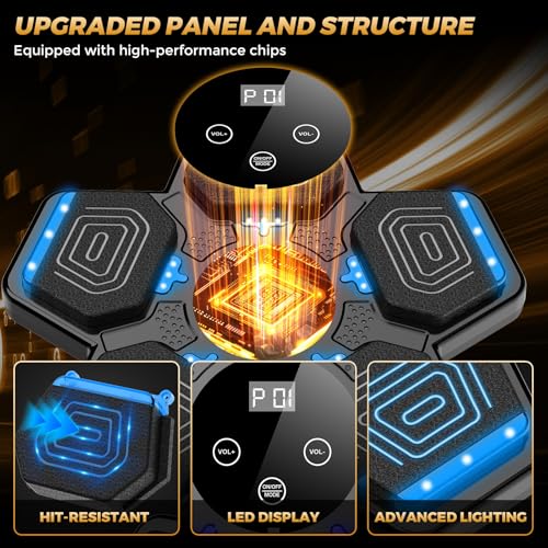 LOLBOX 2025 Music Boxing Machine for Adults and Kids, Smart Interactive Boxing Training Equipment with Gloves Wall Mounte...