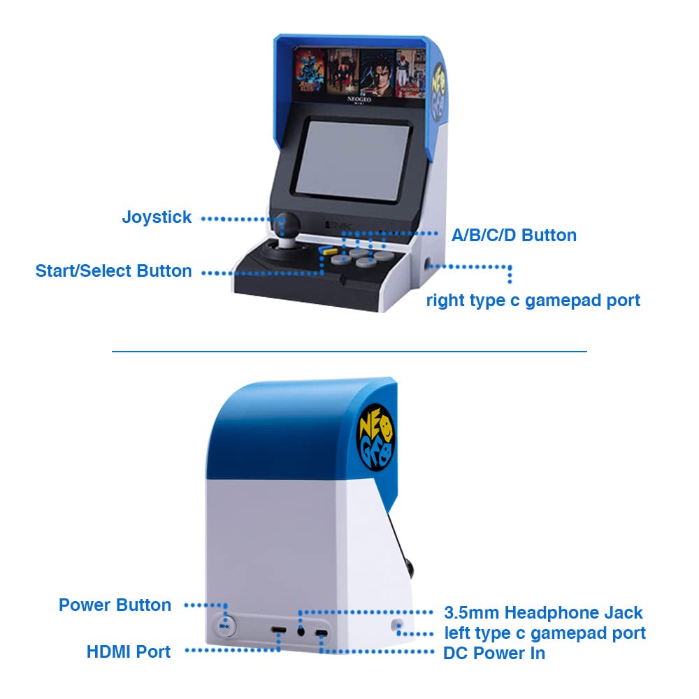 NEOGEO Mini International Arcade and Black Gamepad, 40 Pre-Loaded Classic SNK Games