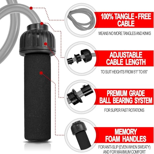 Weighted Jump Rope Workout (1LB) - Tangle-Free Ball Bearing Speed Skipping Rope for MMA Boxing Weight-loss Crossfit Fitnes...