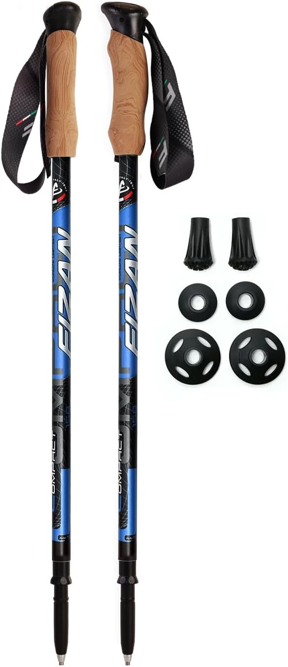 Fizan Compact 3 Trekking Poles – 5.6 oz Ultralight, Backpacking, Thru Hiking Poles, Adjustable, Collapsible, Customized Fi...