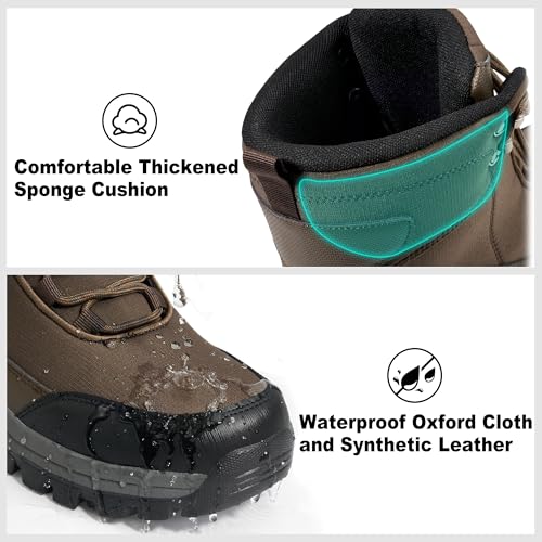 FUDYNMALC Mens Hiking Boots Waterproof: Breathable Cushioning Non-Slip Ankle Support High Top Shoes for Trekking Walking
